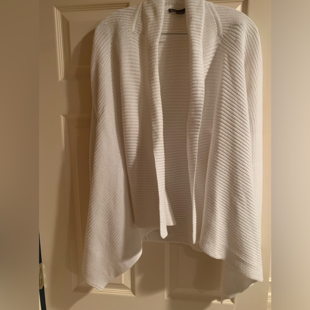 Vince Cotton White Flowing Cardigan Sweater